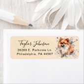 Pomeranian-hond retouradreslabel etiket (Insitu)