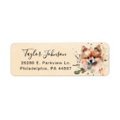 Pomeranian-hond retouradreslabel etiket (Voorkant)