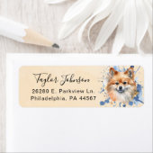 Pomeranian-hond retouradreslabel etiket (Insitu)