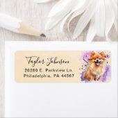 Pomeranian-hond retouradreslabel etiket (Insitu)