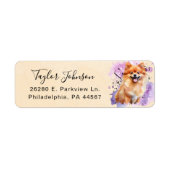 Pomeranian-hond retouradreslabel etiket (Voorkant)
