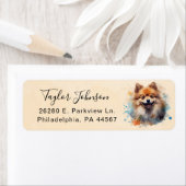 Pomeranian-hond retouradreslabel etiket (Insitu)
