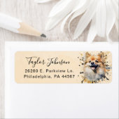 Pomeranian-hond retouradreslabel etiket (Insitu)