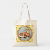 Pomeranian hond rijdt auto tote bag (Achterkant)
