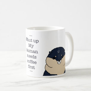 Pomeranian hond schattig koffie humor ontwerp koffiemok