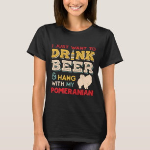 Pomeranian Hond Vader Bierliefhebber T-shirt
