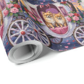 Pomeranian hond Valentijnsdag  Cadeaupapier (Rol Hoek)