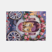 Pomeranian hond Valentijnsdag Fleece Deken (Voorkant (Horizontaal))