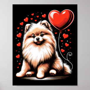 Pomeranian hond Valentijnsdag Hondenbezitter Valen Poster