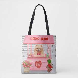 Pomeranian hond Valentijnsdag Kussende Booth Tote Bag