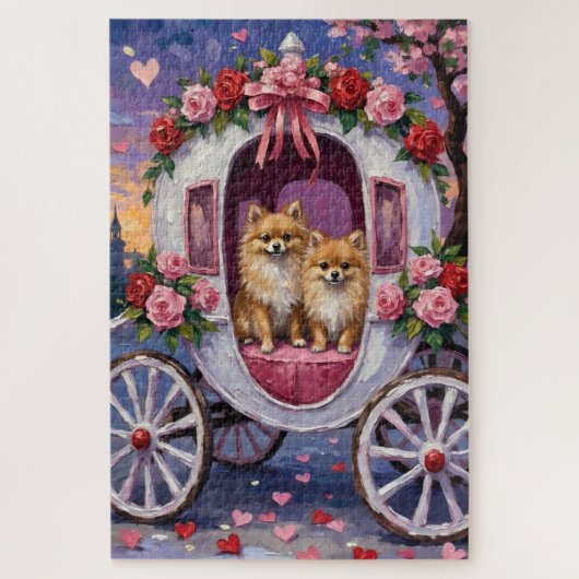 Pomeranian hond Valentijnsdag  Legpuzzel (Verticaal)