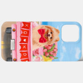 Pomeranian hond Valentijnsdag vrachtwagen harten Case-Mate iPhone Case (Achterkant (horizontaal))