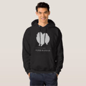 Pomeranian Hond Witte Silhouet Hoodie (Voorkant volledig)