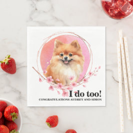 Pomeranian Honden Huwelijk Servetten met Foto