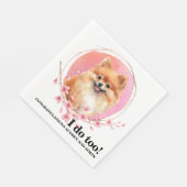 Pomeranian Honden Huwelijk Servetten met Foto (Hoek)