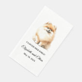 Pomeranian-hondenbruiloft Servet (Hoek)