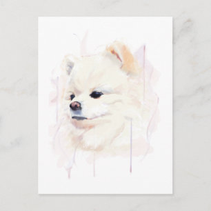 Pomeranian Hondenkaart, Aquarelschildering Briefkaart