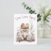 Pomeranian Hondenmoeder Bloemstuk Briefkaart (Staand voorkant)