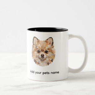 Pomeranian hondenontwerp tweekleurige koffiemok