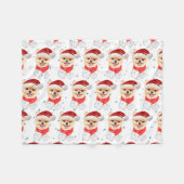 Pomeranian hondenras Kerststerren Fleece Deken (Voorkant (Horizontaal))