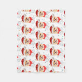 Pomeranian hondenras Kerststerren Fleece Deken (Voorkant)