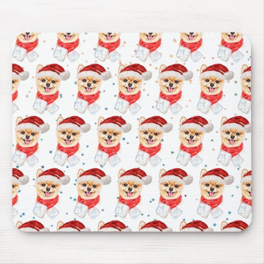 Pomeranian hondenras Kerststerren Muismat (Voorkant)
