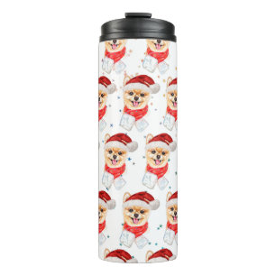 Pomeranian hondenras Kerststerren Thermosbeker