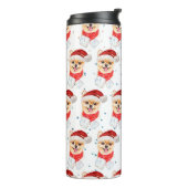 Pomeranian hondenras Kerststerren Thermosbeker (Gedraaid links)
