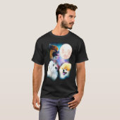 Pomeranian Howling Moon Three Wolves Moon T-shirt (Voorkant volledig)
