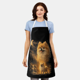 Pomeranian Huilt naar de Maan – Vintage Grappige H Schort