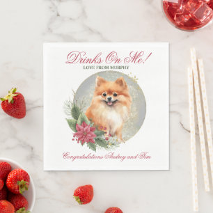 Pomeranian Huwelijks Servetten Met Honden Foto