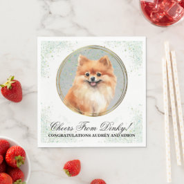 Pomeranian Huwelijks Servetten Met Honden Foto