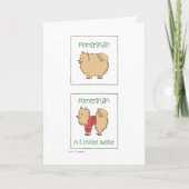 Pomeranian in een gebreide trui | Grappige kerst Feestdagen Kaart (Voorkant)