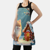 Pomeranian in Gingerbread Village Christmas Schort (Insitu)