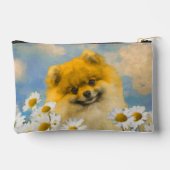Pomeranian in madeliefjes schilderen originele hon etui (Achterkant)