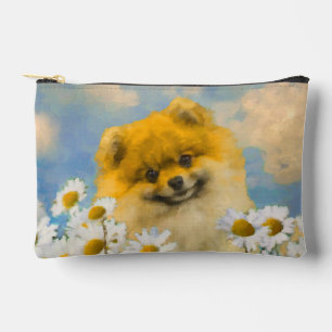 Pomeranian in madeliefjes schilderen originele hon etui
