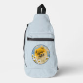 Pomeranian in madeliefjes schilderen originele hon sling bag (Voorkant)