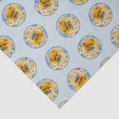 Pomeranian in madeliefjes schilderen originele hon tissuepapier (Detail)