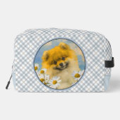 Pomeranian in madeliefjes schilderen originele hon toilettasje (Achterkant)