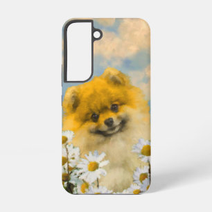Pomeranian in Madeliefjes Schilderij - Originele H Samsung Galaxy Hoesje