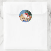Pomeranian in Santa Hat Sticker (Tas)