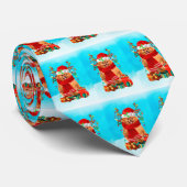 Pomeranian in sneeuw met kerstcadeaus stropdas (Opgerold)