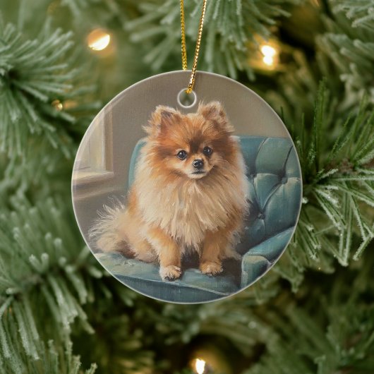 Pomeranian Keramisch Ornament (Boom)