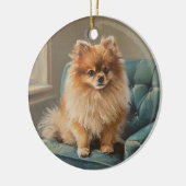 Pomeranian Keramisch Ornament (Links)