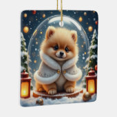 Pomeranian Kerst Kunst Keramisch Ornament (Rechts)
