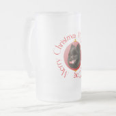 Pomeranian Kerst Matglas Bierpul (Voorkant links)