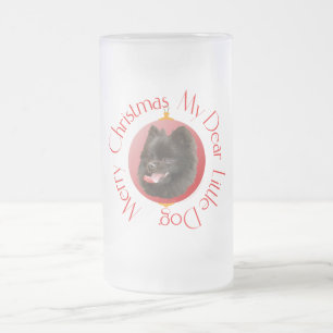 Pomeranian Kerst Matglas Bierpul