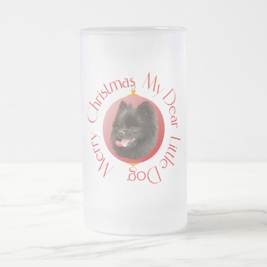 Pomeranian Kerst Matglas Bierpul (Center)