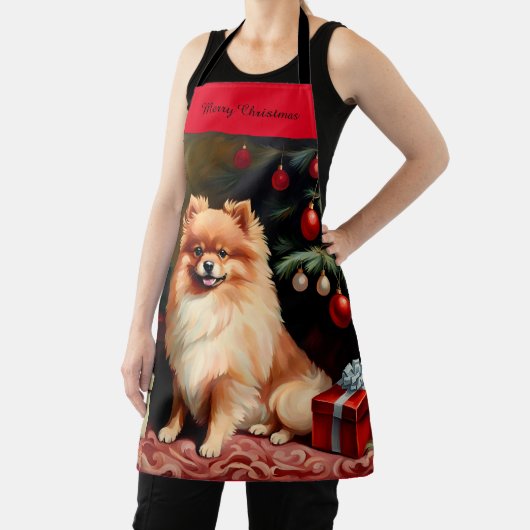 Pomeranian kerst schort (Insitu)