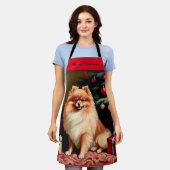 Pomeranian kerst schort (Gedragen)